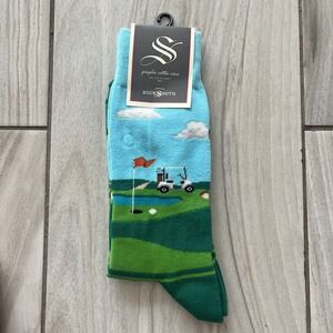 Socksmith Men's Crew Socks 10-13 Fore Putt Green Footwear